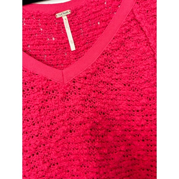 Free People Vneck Loose Knit Sweater Size XS-small Boho Holiday k41 - Picture 5 of 16
